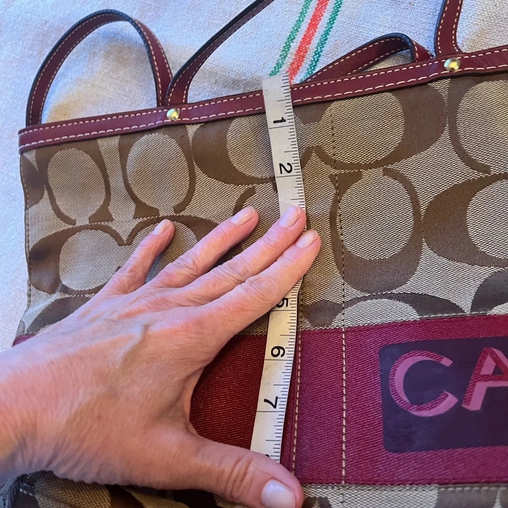 Coach Brown and Burgundy Signature Tote​